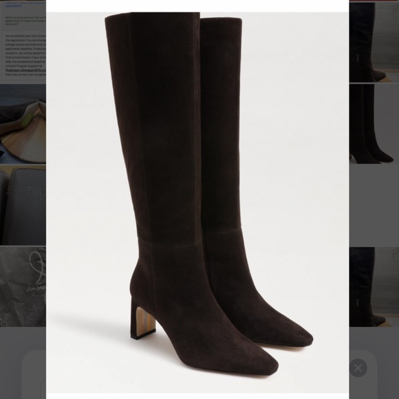 Sam Edelman Sylvia chocolate brown suede boots - Picture 1 of 7